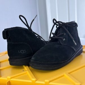 UGG Kids Black Suede Lace-Up Boots